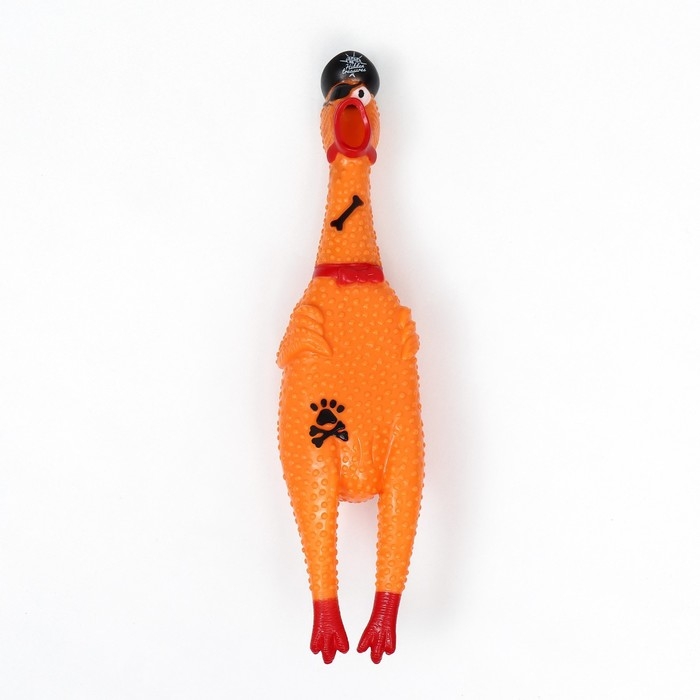 Игрушка пищащая Игрушка пищащая "Курица пират" для собак, 28 см, жёлтая