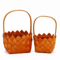 Набор корзин плетёных, 2 шт., 20&times;20&times;12 см, 16&times;16&times;10 см, ива, натуральный цвет