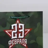 Пакет подарочный ламинированный, упаковка, «С 23 февраля», S 15 х 12 х 5.5 см