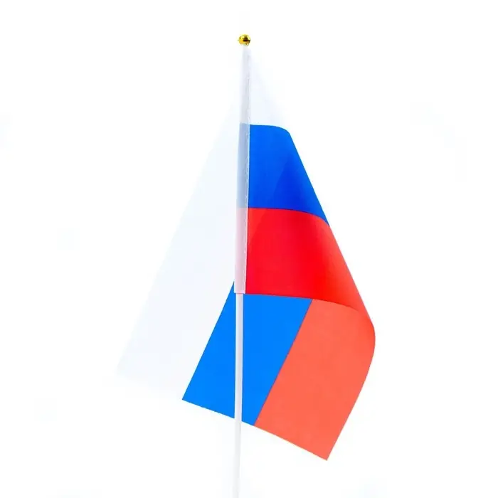 Флаг России, 20&times;30 см, шток 40 см, полиэфирный шёлк
