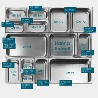 Крышка к гастроёмкости GN 1/3 Hanna Kn&ouml;vell, 325&times;176 мм, толщина 0.8 мм, нержавеющая сталь