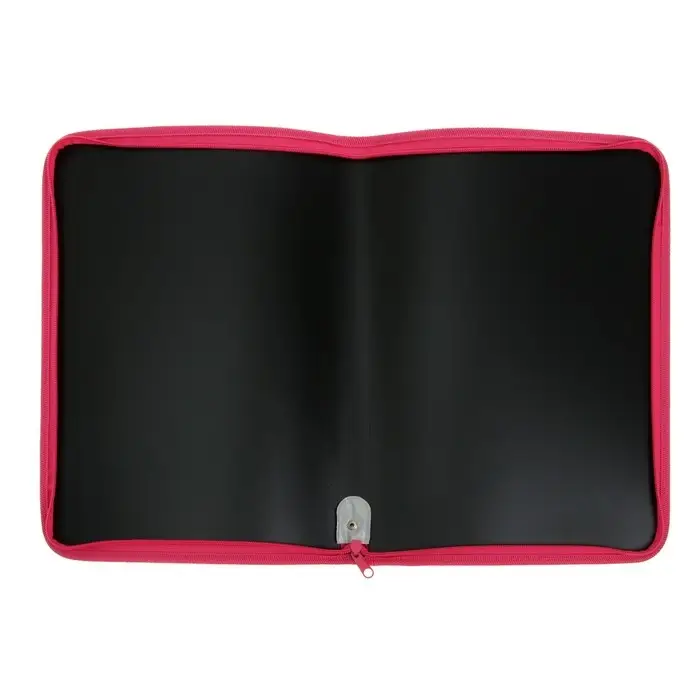 Папка пластиковая А4, 325 х 230 х 25 мм, молния вокруг, Calligrata Папка пластиковая А4, 325 х 230 х 25 мм, молния вокруг, Calligrata "Офис", ПМ-А4-11, 0.5 мм, цветная, текстура "песок", Black чёрная/малиновая