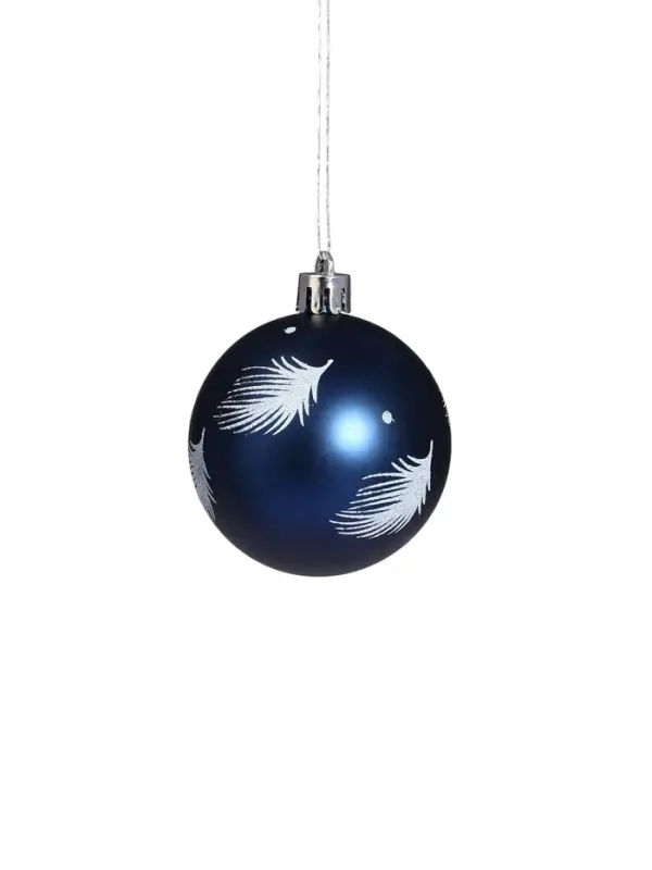 Ёлочные игрушки &laquo;Воздушные перья&raquo;, шары новогодние, d=6 см, набор 7 шт., синий