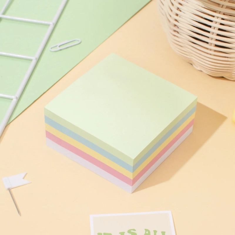 Бумага для заметок с клеевым краем  76х76 мм, 400 л, 5 цветов в асс
