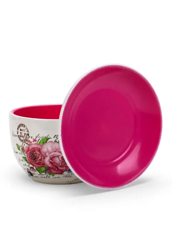 Горшок для цветов &laquo;Эмма&raquo;, 1.3 л, 19&times;15&times;10 см, керамический, с поддоном, белый, розовый, Greengo