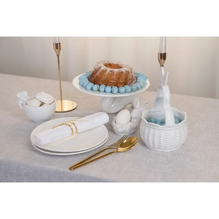 Конфетница Доляна &laquo;Зайка&raquo;, 13&times;10&times;9 см, доломит, белая