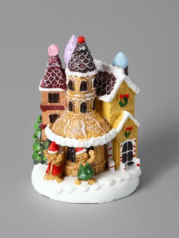 Фигура светодиодная  Фигура светодиодная "Пряничный замок" 10х7 см, 4 LED, LR41x3 (в компл), Т/БЕЛЫЙ