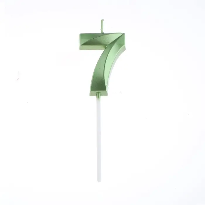Свеча в торт на шпажке «Цифра 7», зеленая, 5 см Свеча в торт на шпажке «Цифра 7», зеленая, 5 см