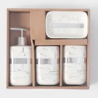 Аксессуары для ванной &laquo;Вестерос&raquo;, 4 предмета, мыльница, дозатор для мыла 390 мл, 2 стакана, белые