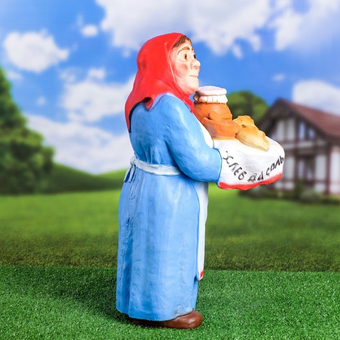 Садовая фигура  Садовая фигура "Бабка "Хлеб да соль!" 53х23х32см