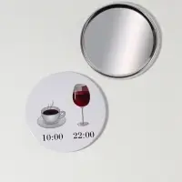 Зеркало карманное WINE NOT, d=7.5 см, рисунок МИКС