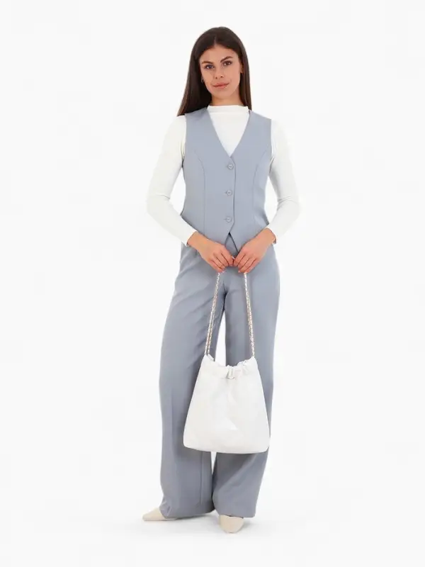 Сумка - мешок женская без застёжки, 35&times;7&times;33 см, со стёжкой, белая