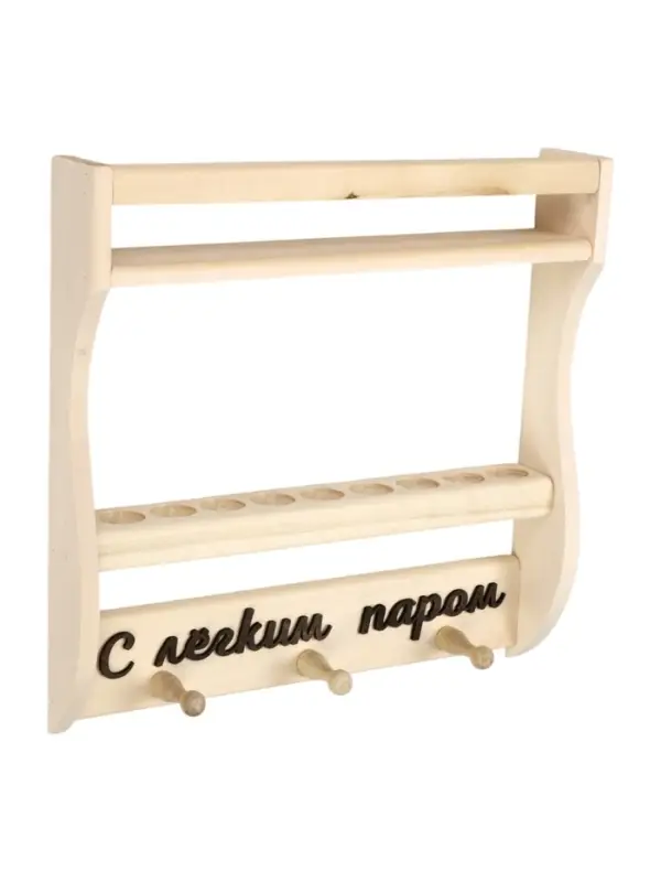 Полка - вешалка для масел, 3 крючка 35х35х7 см