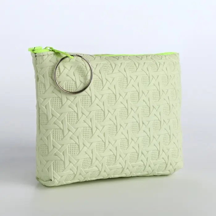 Кошелёк-монетница на молнии, 12&times;2.5&times;8.5 см, зелёный