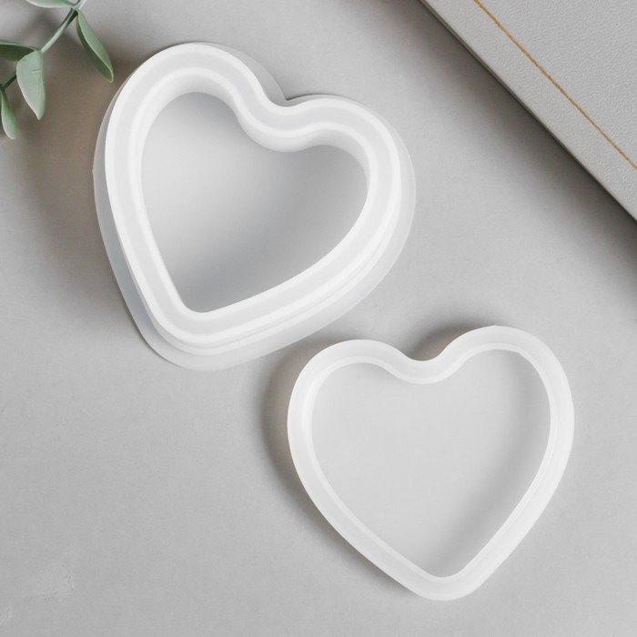 Молд силикон Молд силикон "Шкатулка сердце" с крышкой 9х8х4,9 см