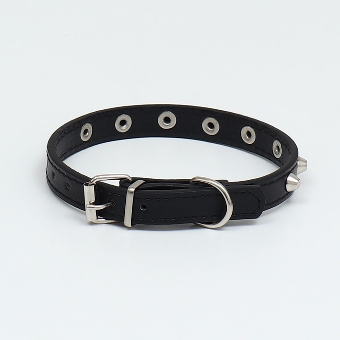 Ошейник с затупленными шипами 38 х 1,5 см, ОШ 26-33, морозостойкий материал PU, чёрный Ошейник с затупленными шипами 38 х 1,5 см, ОШ 26-33, морозостойкий материал PU, чёрный