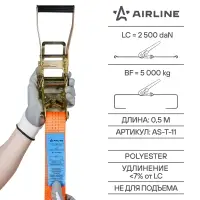 Ремень крепления груза с храповиком 10 м, 5 т