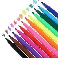 Фломастеры 12 цветов, невентилируемый колпачок