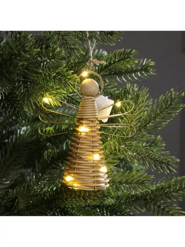 Светодиодная фигура подвесная &laquo;Ангел&raquo;, 14&times;11&times;5 см, 10 LED, от батареек AG13&times;3, свечение тёплое белое