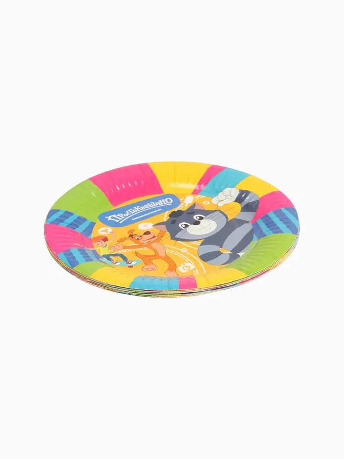 Тарелка одноразовая «Простоквашино» 18 см, набор 10 шт, Союзмультфильм Тарелка одноразовая «Простоквашино» 18 см, набор 10 шт, Союзмультфильм