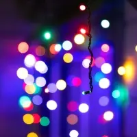 Гирлянда &laquo;Бахрома&raquo; 6&times;0.7 м, IP44, УМС, тёмная нить, 120 LED, свечение мульти, 220 В