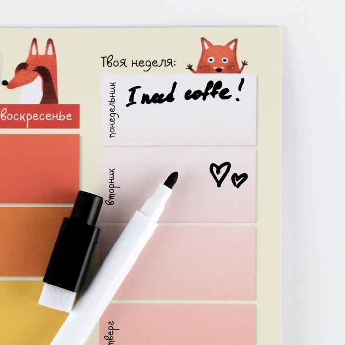 Магнитный Планинг А4 и стирающийся маркер Магнитный Планинг А4 и стирающийся маркер"Надеюсь, ты всё успеешь",