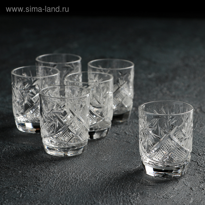 Набор стопок хрустальных для вина «Мельница», 35 мл, 6 шт Набор стопок хрустальных для вина «Мельница», 35 мл, 6 шт