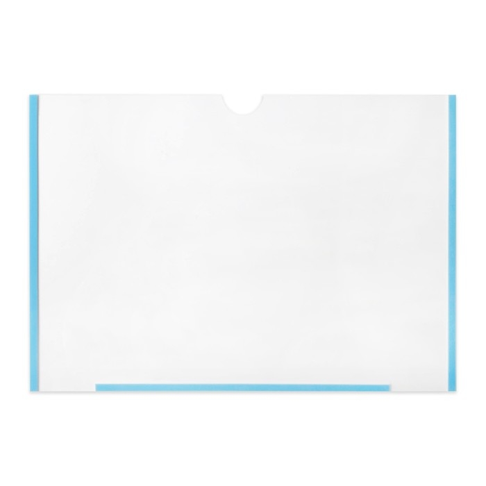 Карман плоский А4, 22,3×0,2×31 см, с двухсторонним скотчем для крепления ПЭТ 0,7 мм (горизонтально)