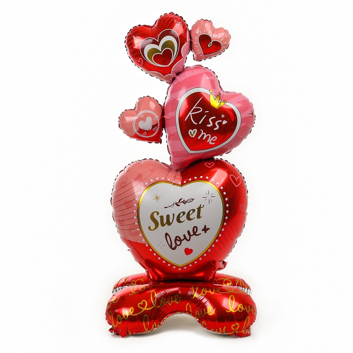 Шар фольгированный 61 Шар фольгированный 61" «Сердца для любимой», на подставке, под воздух