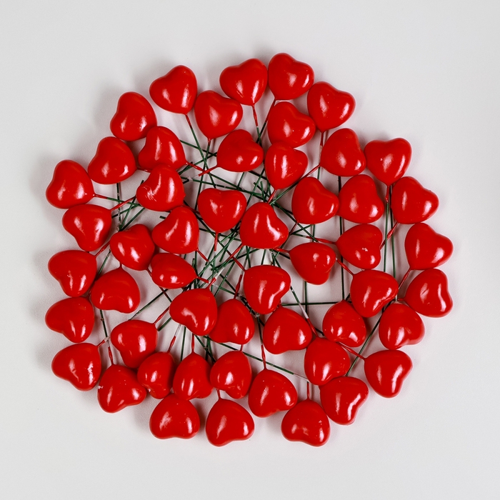 Штекер  Штекер "Сердечко" красное, 3х1,5х2см / набор 50шт