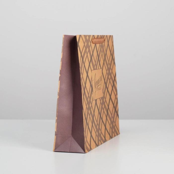 Пакет подарочный крафтовый горизонтальный, упаковка, «Лучшему во всём», L 40 х 31 х9 см Пакет подарочный крафтовый горизонтальный, упаковка, «Лучшему во всём», L 40 х 31 х9 см