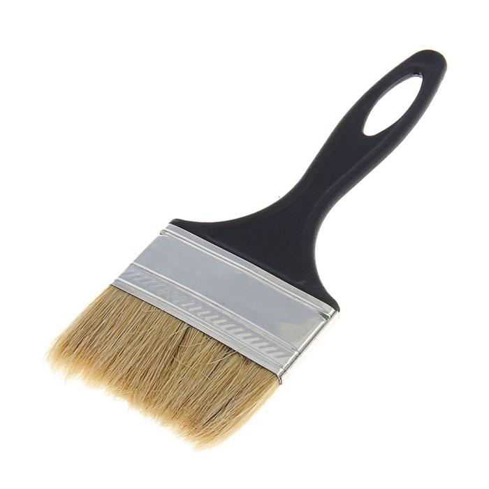 Кисть плоская  Кисть плоская "АКОР" Стандарт, натуральная щетина, пластиковая рукоятка, 70х6 мм