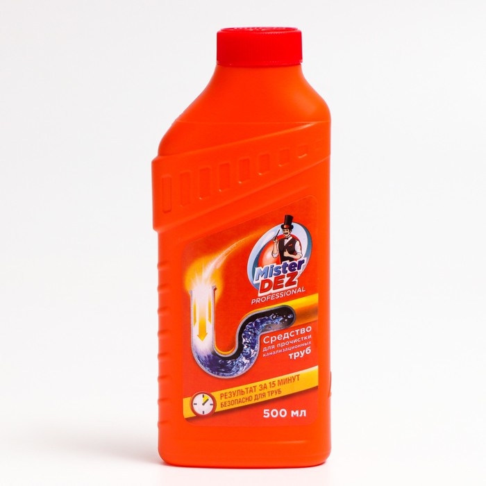 Средство для прочистки канализационных труб Mister Dez  Средство для прочистки канализационных труб Mister Dez "PROFESSIONAL, гель, 500 мл