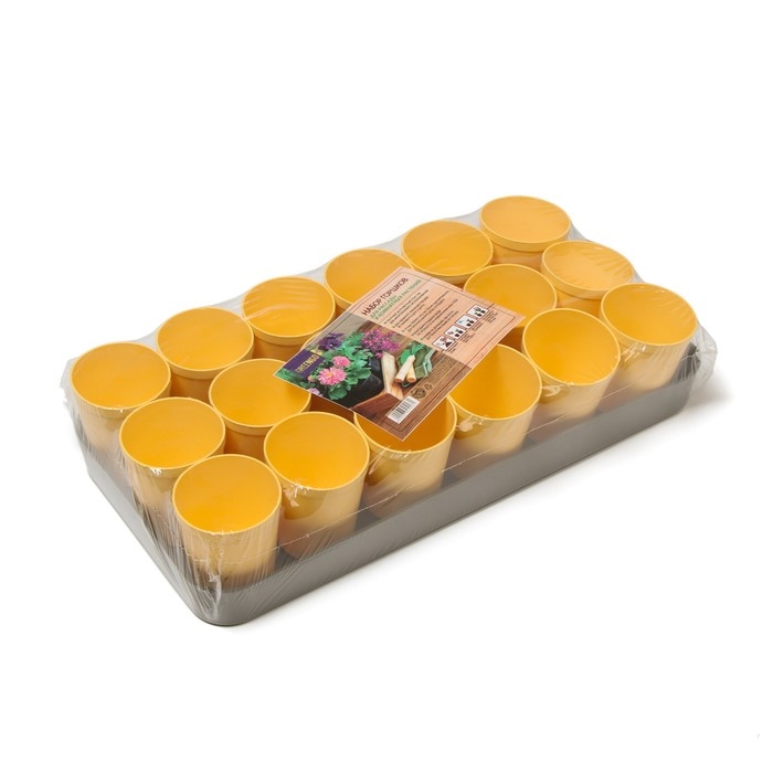 Набор для рассады: стаканы по 250 мл (18 шт.), поддон 40 × 20 см, цвет МИКС, Greengo Набор для рассады: стаканы по 250 мл (18 шт.), поддон 40 × 20 см, цвет МИКС, Greengo