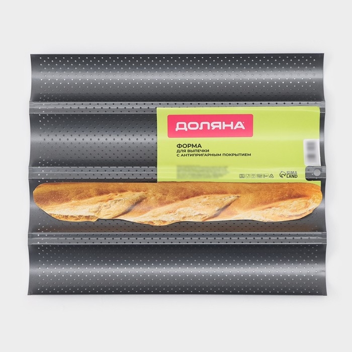 Форма для выпечки перфорированная Доляна «Багет», 38×31×2,5 см, антипригарное покрытие Форма для выпечки перфорированная Доляна «Багет», 38×31×2,5 см, антипригарное покрытие