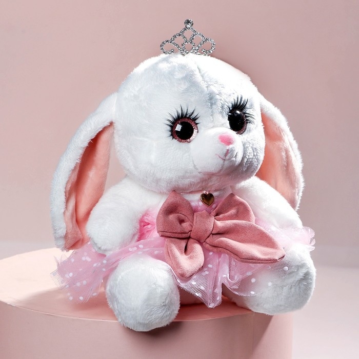 Мягкая игрушка «Зайка Ла-Пу-Ля», в платье, с короной Мягкая игрушка «Зайка Ла-Пу-Ля», в платье, с короной