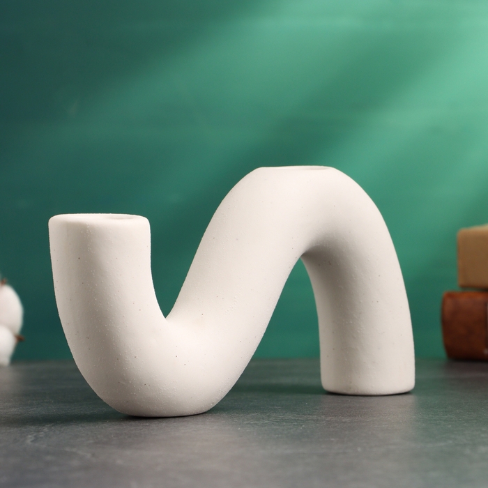 Подсвечник Подсвечник "Жасмин" белый песок, 20х4х10см