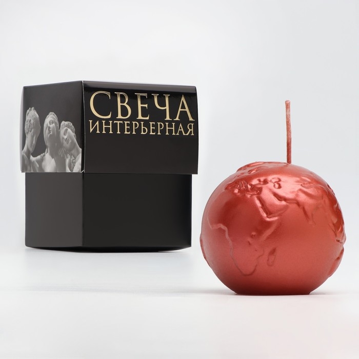 Свеча фигурная  Свеча фигурная "Шар. Планета", 6х5,5 см, красный, в коробке