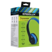 Наушники  ERGOLUX ELX-BTHP01-C06, беспроводные, накладные, микрофон, 250мАч, FM, синие