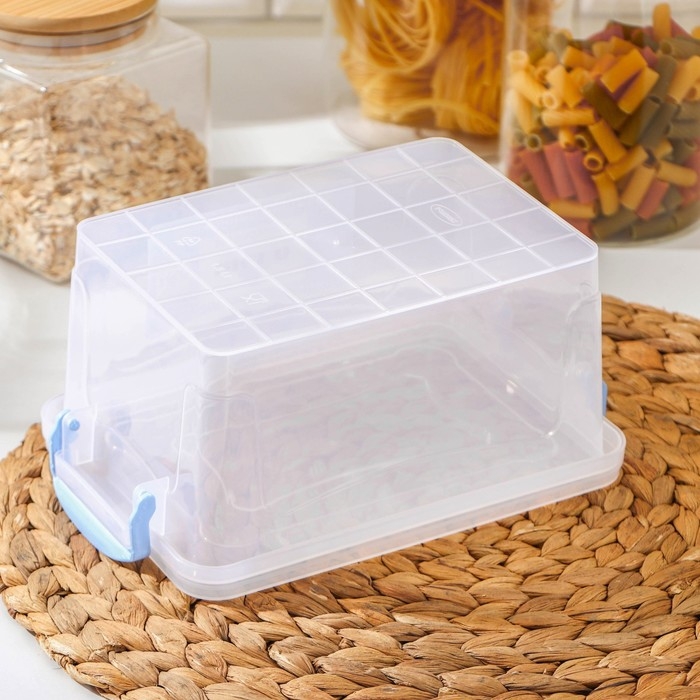 Контейнер пищевой RICCO, 1,5 л, 21×14×10 см, прямоугольный, прозрачный