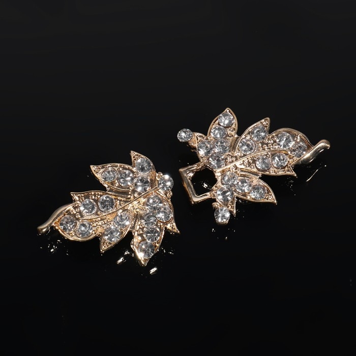 Декоративная застёжка «Листок», 5,1 × 2,3 см, цвет золотой Декоративная застёжка «Листок», 5,1 × 2,3 см, цвет золотой