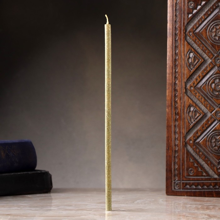 Свеча магическая медовая с папоротником и клевером для достижения целей «Fortune», 12 ш Свеча магическая медовая с папоротником и клевером для достижения целей «Fortune», 12 ш