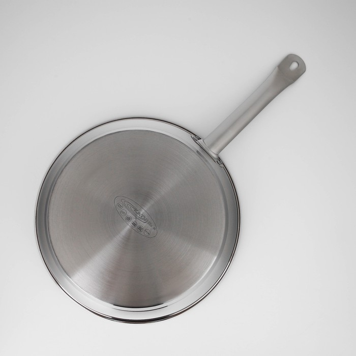 Сковорода «Общепит», d=30 см, толщина корпуса 0,6 мм, дно 3,5 мм, с теплораспределительным слоем, антипригарное покрытие, индукция