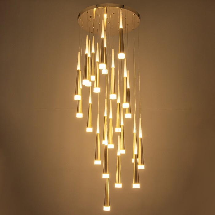 Светильник-каскад Светильник-каскад "Дрим" 24хLED 72Вт 3000K золото 60х60х300см BayerLux