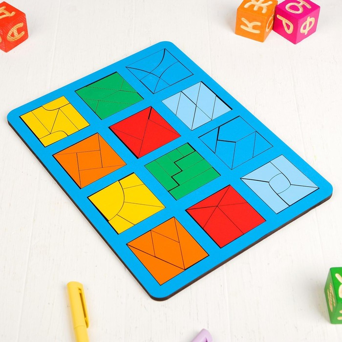 «Сложи квадрат» Б.П.Никитин, 3 уровень (макси), МИКС, ячейка: 6 × 6 см «Сложи квадрат» Б.П.Никитин, 3 уровень (макси), МИКС, ячейка: 6 × 6 см