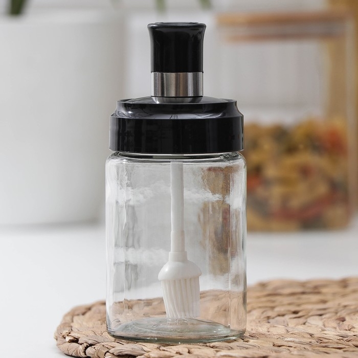 Бутылка стеклянная для масла Доляна &laquo;Глейд&raquo;, с кулинарной кисточкой