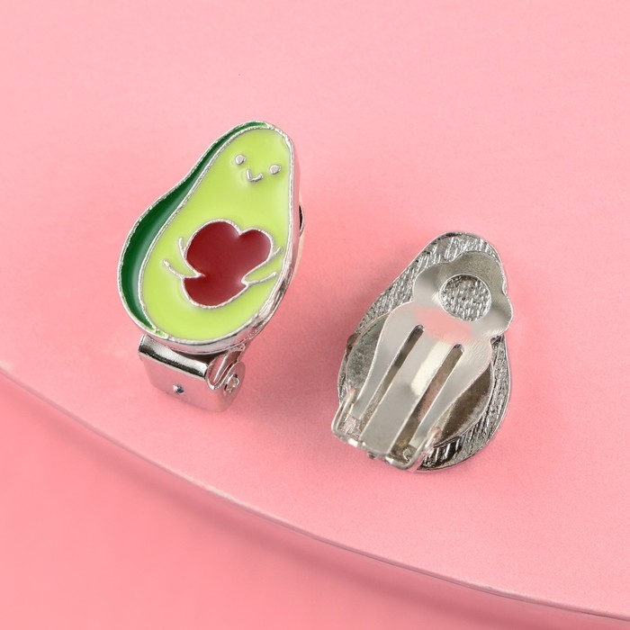 Серьги клипсы детские «Авакадного настроения» Серьги клипсы детские «Авакадного настроения»