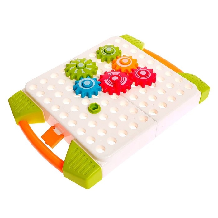 Конструктор винтовой «Пуговки и шестеренки», 3 в 1, с шуруповёртом, 147 деталей и 12 карточек Конструктор винтовой «Пуговки и шестеренки», 3 в 1, с шуруповёртом, 147 деталей и 12 карточек