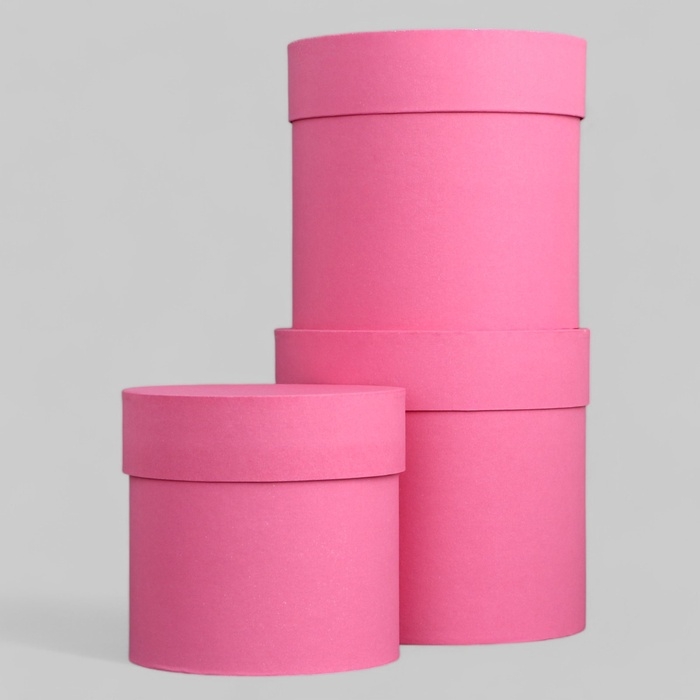 Набор шляпных коробок 3 в 1 Набор шляпных коробок 3 в 1 "Розовый", 15 х 15 - 13 х 13 см