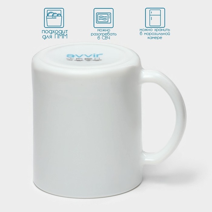 Кружка Avvir «Чайная», 320 мл, стеклокерамика, цвет белый Кружка Avvir «Чайная», 320 мл, стеклокерамика, цвет белый